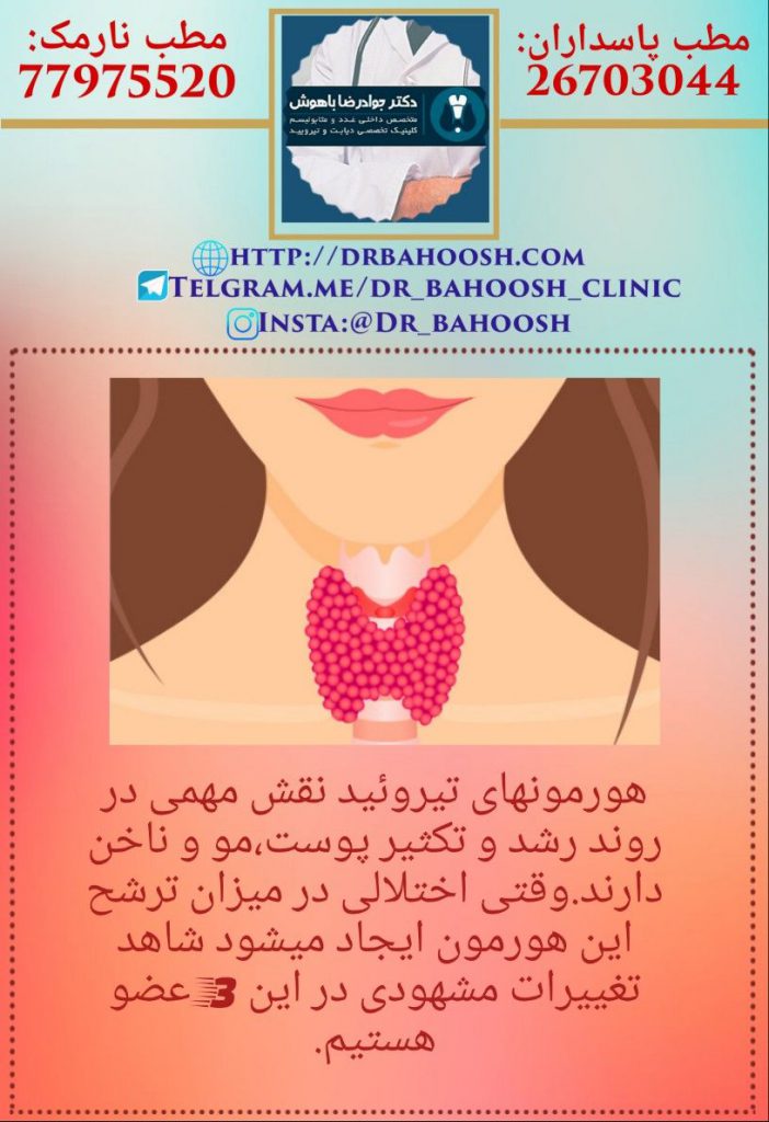 تیروئید یکی از مهم ترین غدد درون ریز بدن است که کم یا زیاد ترشح شدن هورمون آن تاثیرات چشمگیری بر بدن و از جمله پوست و مو دارد. پوست در واقع آینه‌ای از مشکلات داخلی است و بسیاری از بیماری‌های داخلی، تظاهرات پوستی دارند.